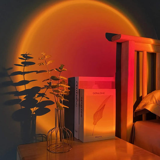 Cozy Glow™ Sunset Lamp Projector Multi-Color Multi-Mode, Dimmable, Timing, Music Rhythm, Sunset Background Wonderful Visual Impact, USB Plug and Play (Remote & APP)