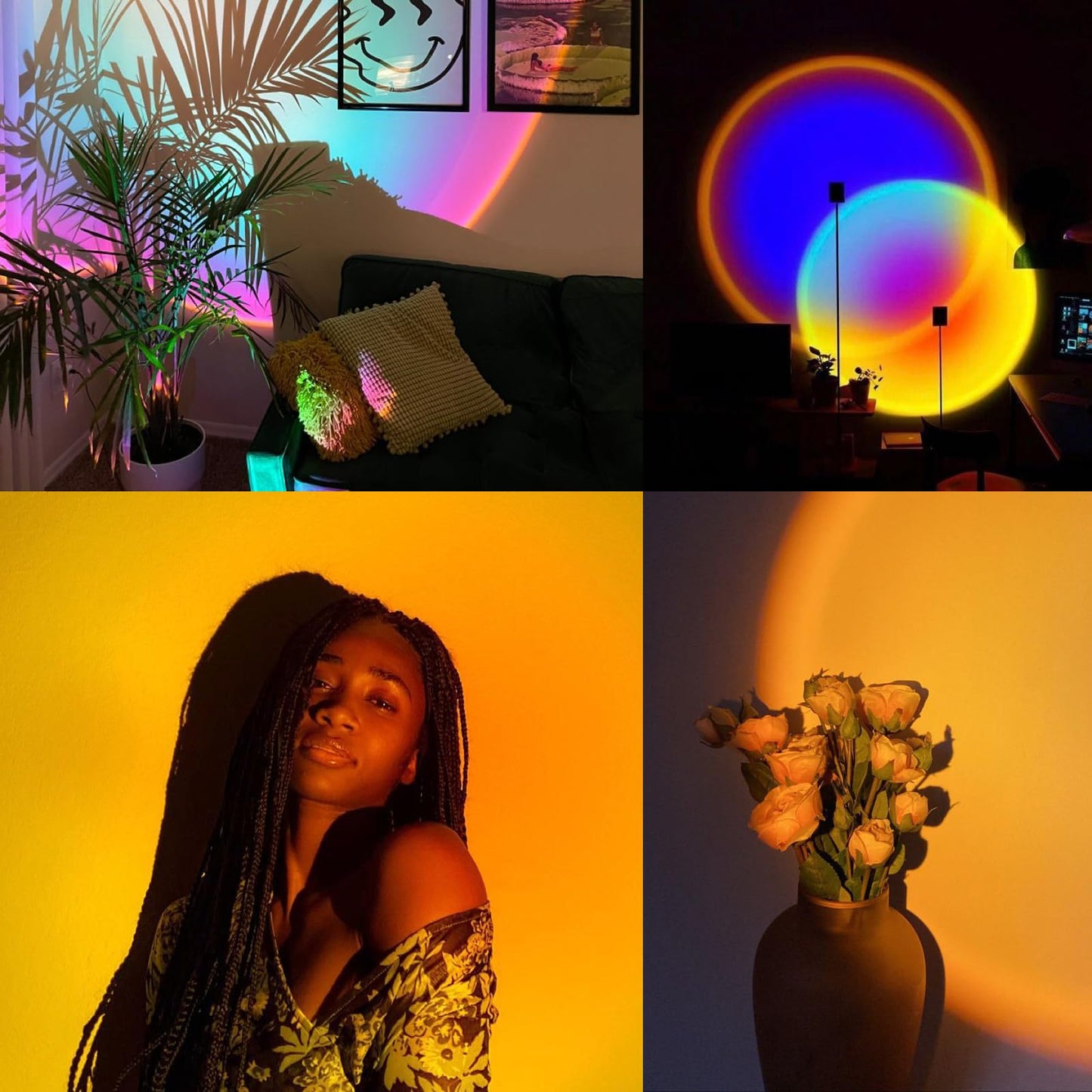 Cozy Glow™ Sunset Lamp Projector Multi-Color Multi-Mode, Dimmable, Timing, Music Rhythm, Sunset Background Wonderful Visual Impact, USB Plug and Play (Remote & APP)